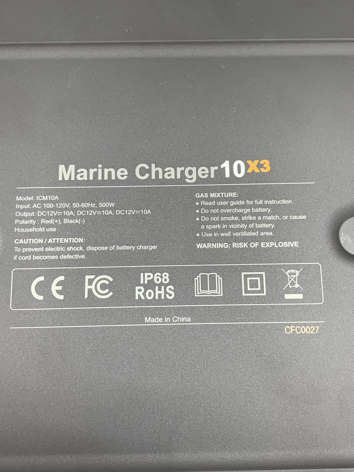 Firstpower Pro 10X3 30Amps 12V Multi Bank Marine Battery Charger ICM10A 10x3 30A