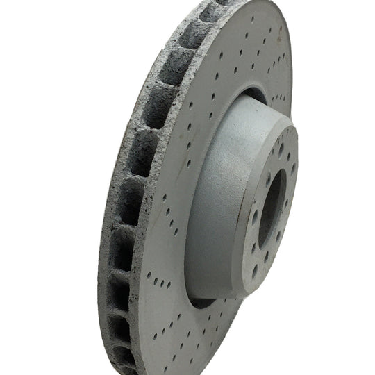 Disc Brake Rotor-Hi-carbon Alloy Geomet Coated Rotor Drilled Front Left DFC