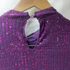 Grace Karin Women's Medium Purple Sequin Long Sleeve Pullover Blouse Sparkly