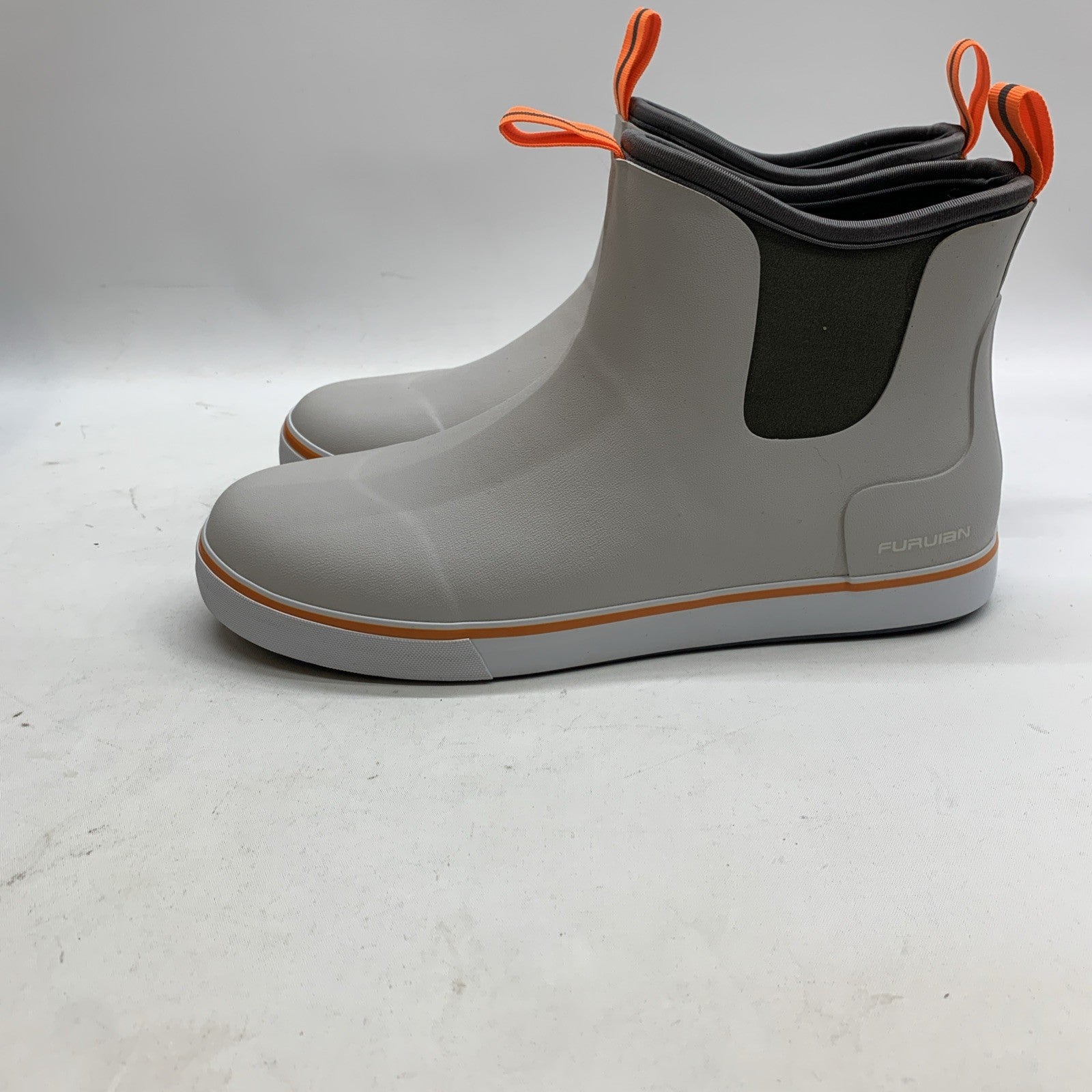 Furuian Men's Deck Fishing & Rain Waterproof Slip On Neoprene Ankle Boots 11