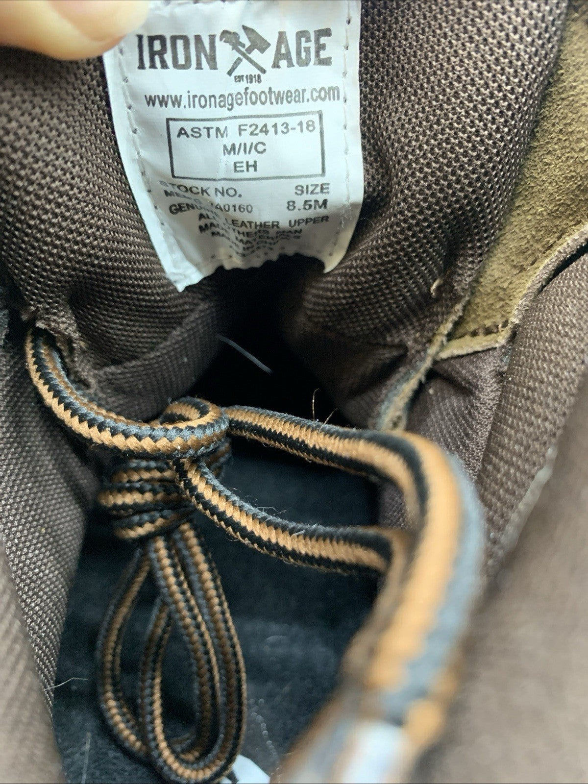 Iron Age Hauler 6” Plain Toe Waterproof Work Boot Size 8.5 Brown IA0160 Lace-up