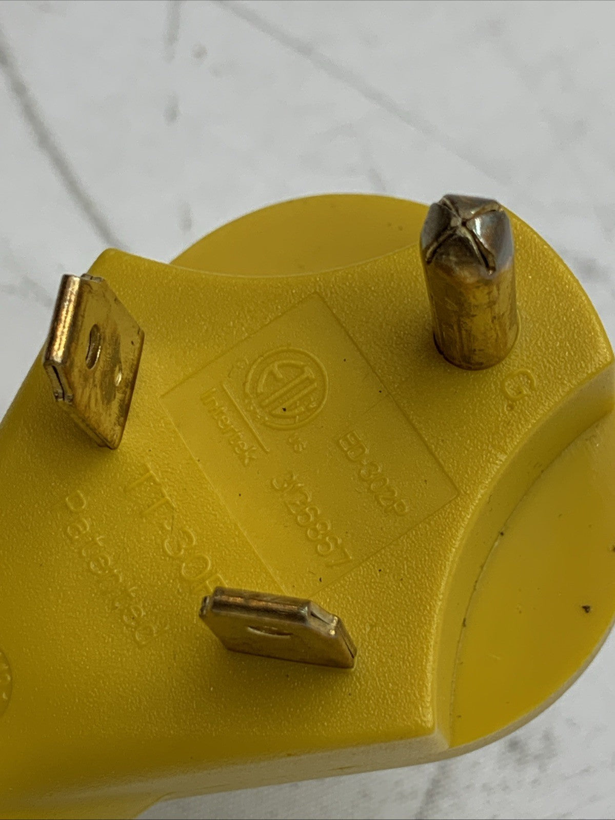 30AMP Male to 50AMP Female RV Trailer Cord Dogbone Adapter With Reset Yellow