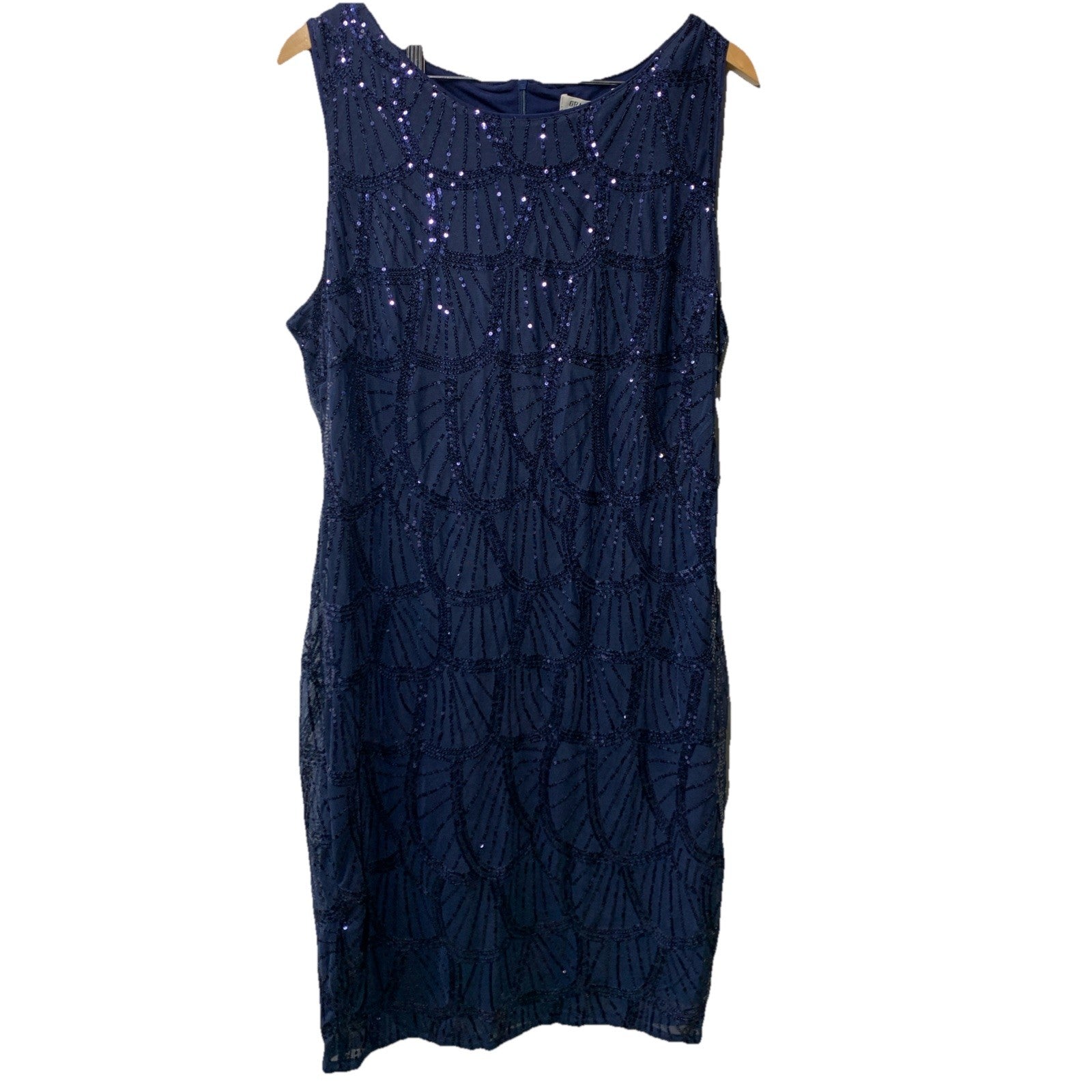 GRACE KARIN Women's Sequin Dress Mother of the Bride Dress Navy Blue Size 16