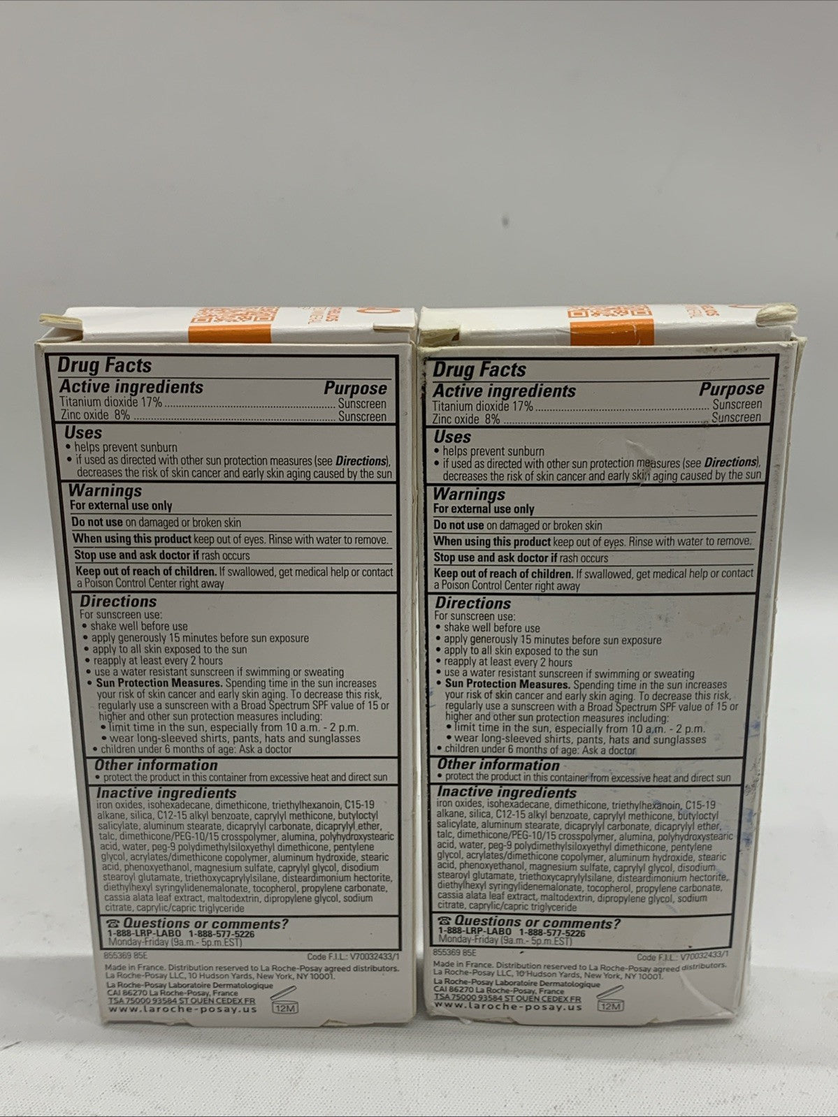 La Roche-Posay Anthelios Tinted Mineral Light Fluid Sunscreen 1.7floz - 2 Pack