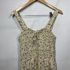 GRACE KARIN Summer Floral Boho Dress Square Neck Strapped Swing Size  Med Yellow