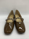 C.Paravano Mary Jane Women's Ballet Flats Brown Square Toe Pearl Strap Size 9.5
