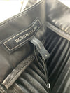 BCBGMAXAZRIA Women's Faux Leather Pleated Skirt with Back Zipper Size 6 Black