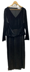 Hanna Nikole Women's Plus Size Velvet Side Slit Sequin Dress V Neck - Size 20W