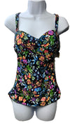 Gottex Women's Tankini Top 34D Pull-On Swimsuit Floral Swimwear Beach E24081D20