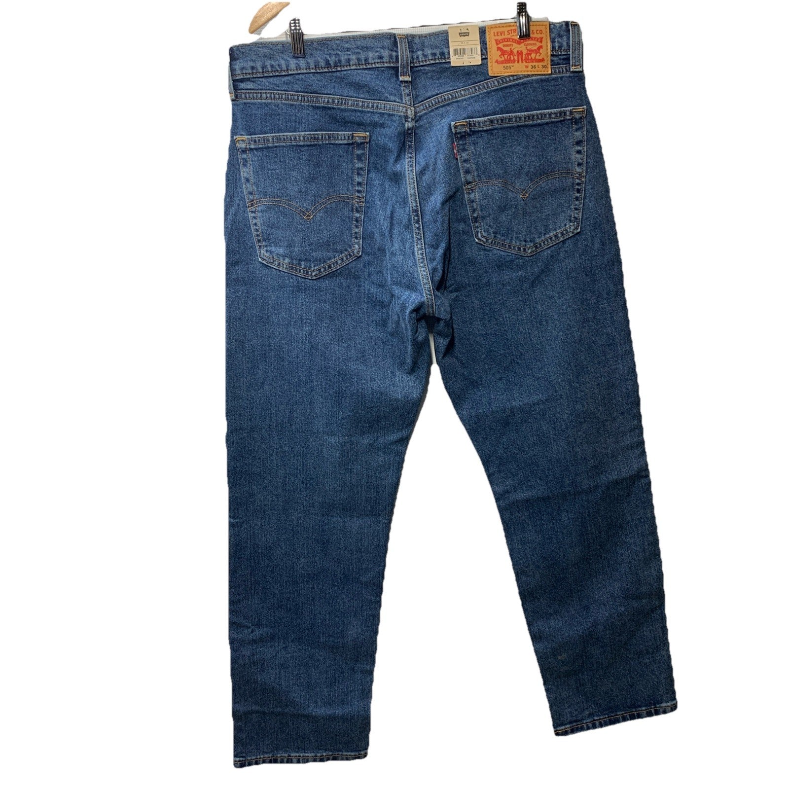 Levi’s 505 Regular Fit Straight Leg Men's Blue Jeans Size 36x30 Long Pants