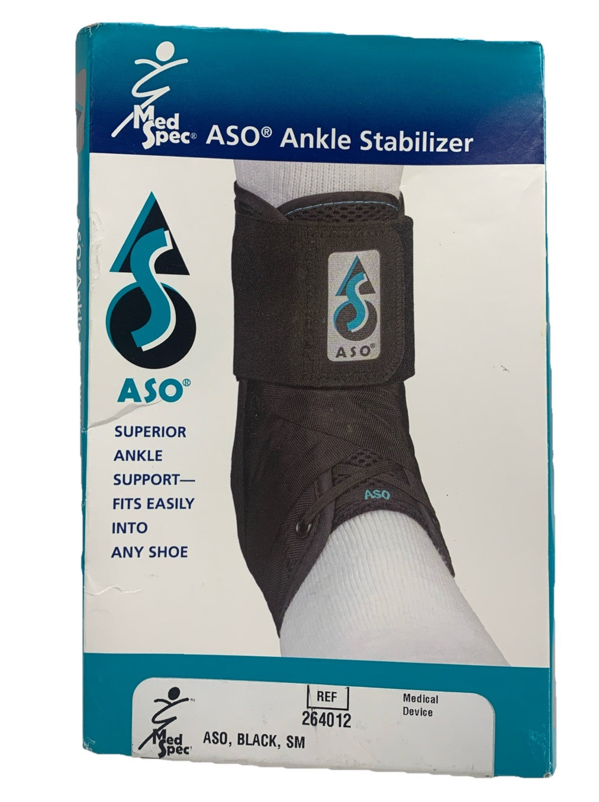 Med Spec ASO Ankle Stabilizer Small Black Ankle Brace for Sprained Ankle 264012