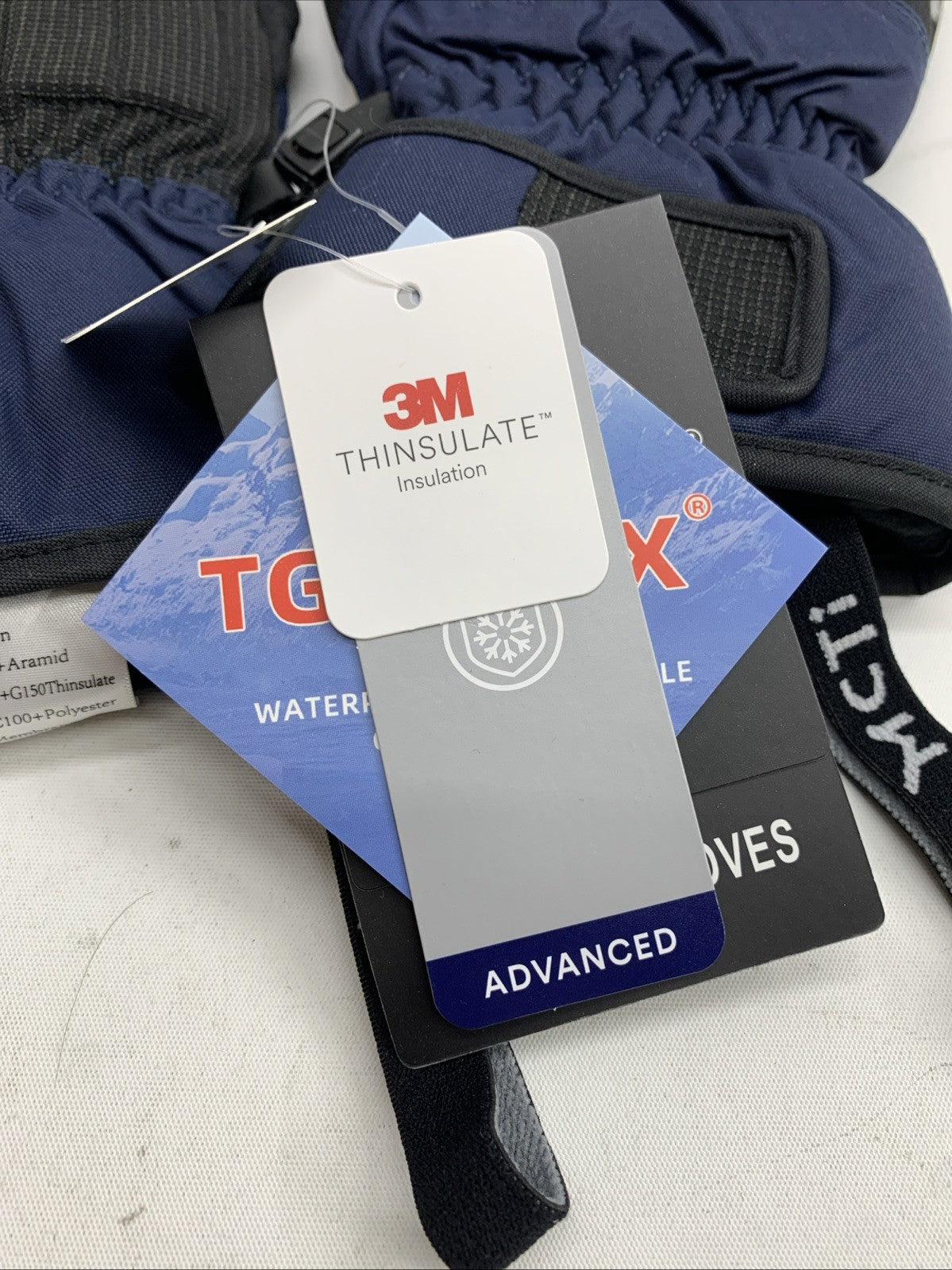 MCTi Snowboard Gloves Men's Waterproof Ski Gloves Black Blue Size XL