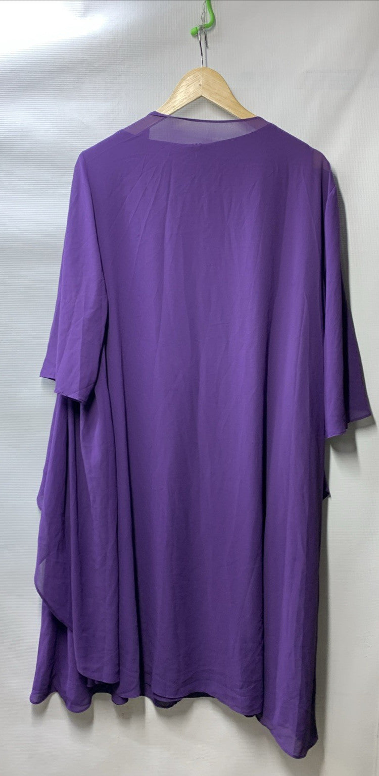 Hanna Nikole Women's Plus Size Guest Dress with Jacket 2 Piece Size 20W Purple