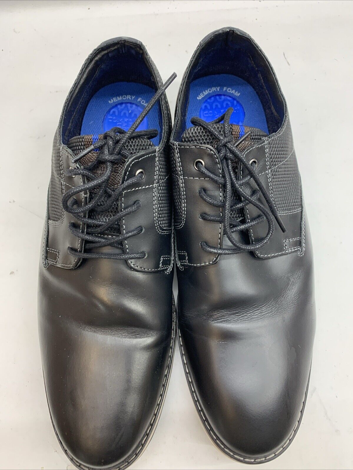Nunn Bush Oxford Leather Dress Shoes, Men's Size 8D Black Lace-up Formal Attire
