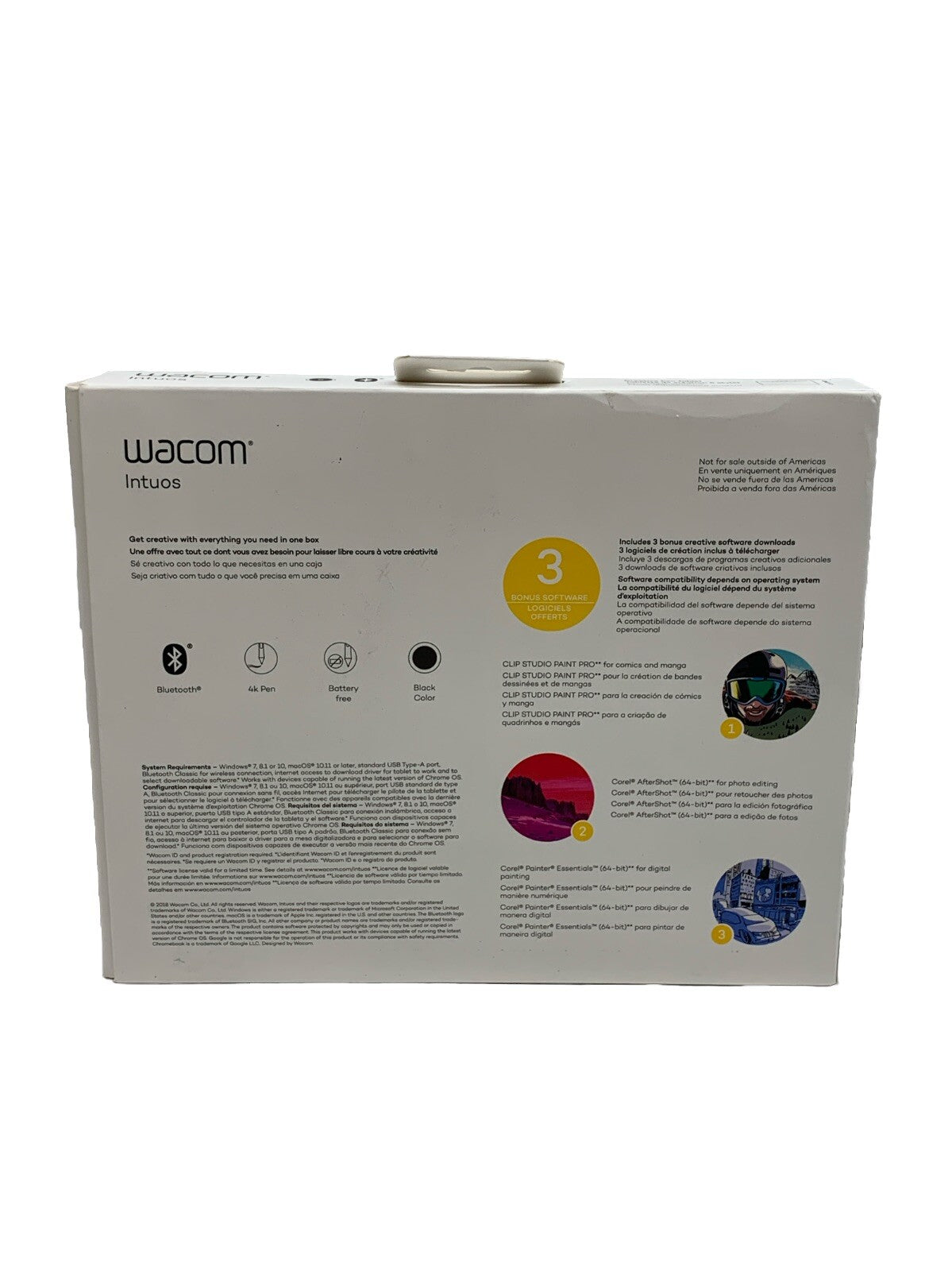 Wacom Intuos Small Wireless Graphics Tablet Black Portable for Teachers, Student