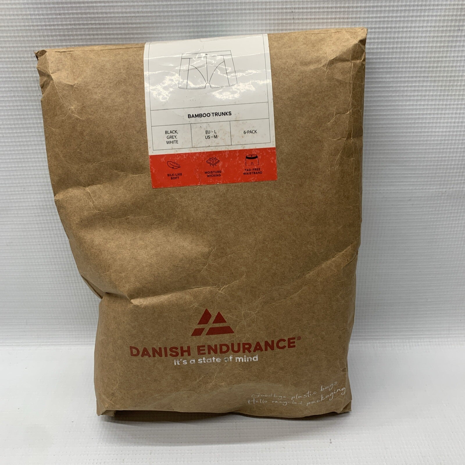 Danish Endurance Classic Trunks Men's Black/Gray/White Size Medium - 6 Pack