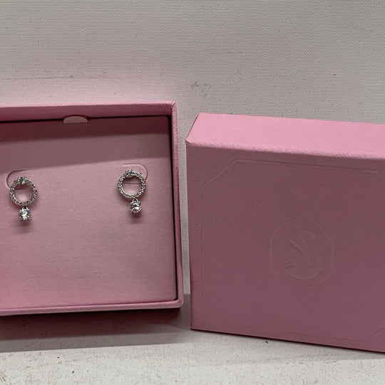 Women' Swarovski Stud Attract Circle 5563278 Earrings White Crystals Jewelry