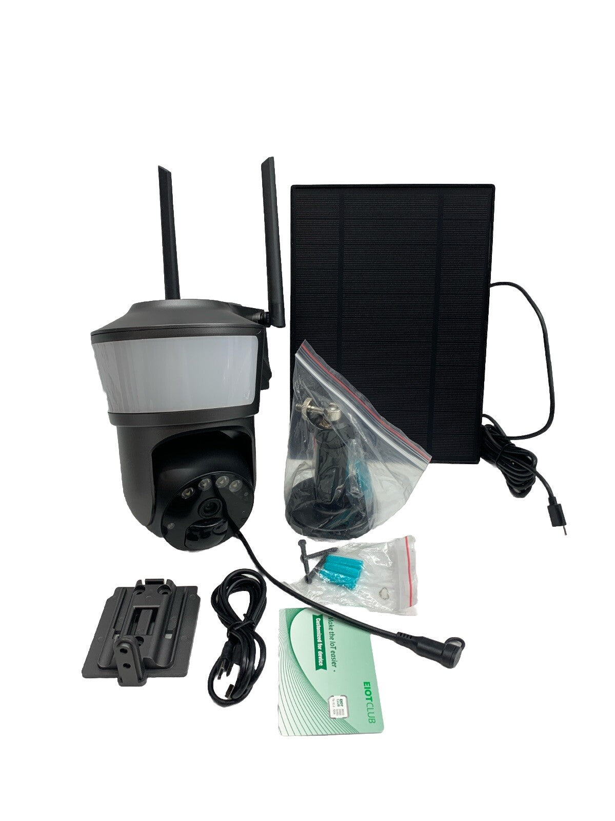 2K HD Solar Security Cameras Wireless Outdoor 360° Detailed Coverage 4GLTE Black