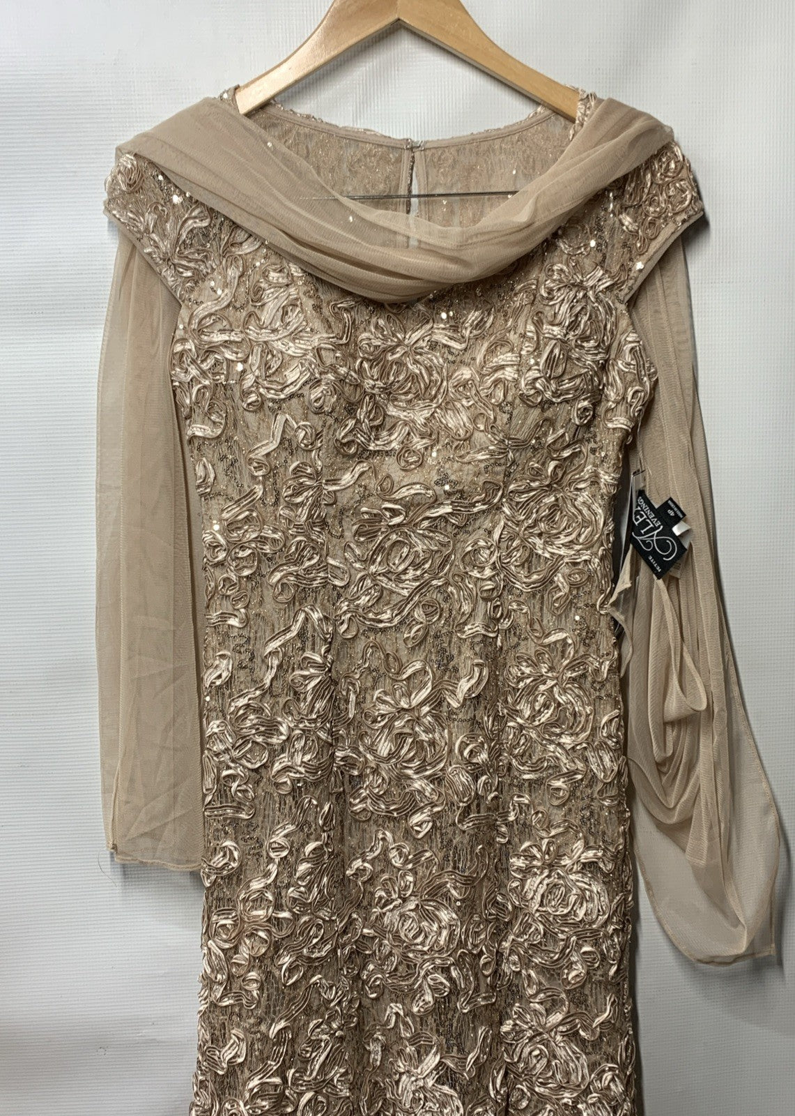 Alex Evenings Women's Long Sleeveless Evening Cocktail Dress with Shawl Size 4P