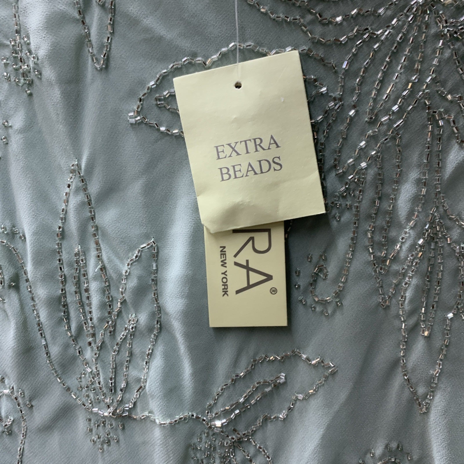 J Kara Women's Long Beaded Mother of Bride Groom Formal Dress Mint Green Size 18