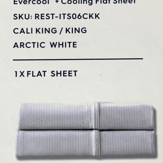 Rest Evercool Flat Sheet Cool White King/Cali King for Hot Sleeper & Night Sweat