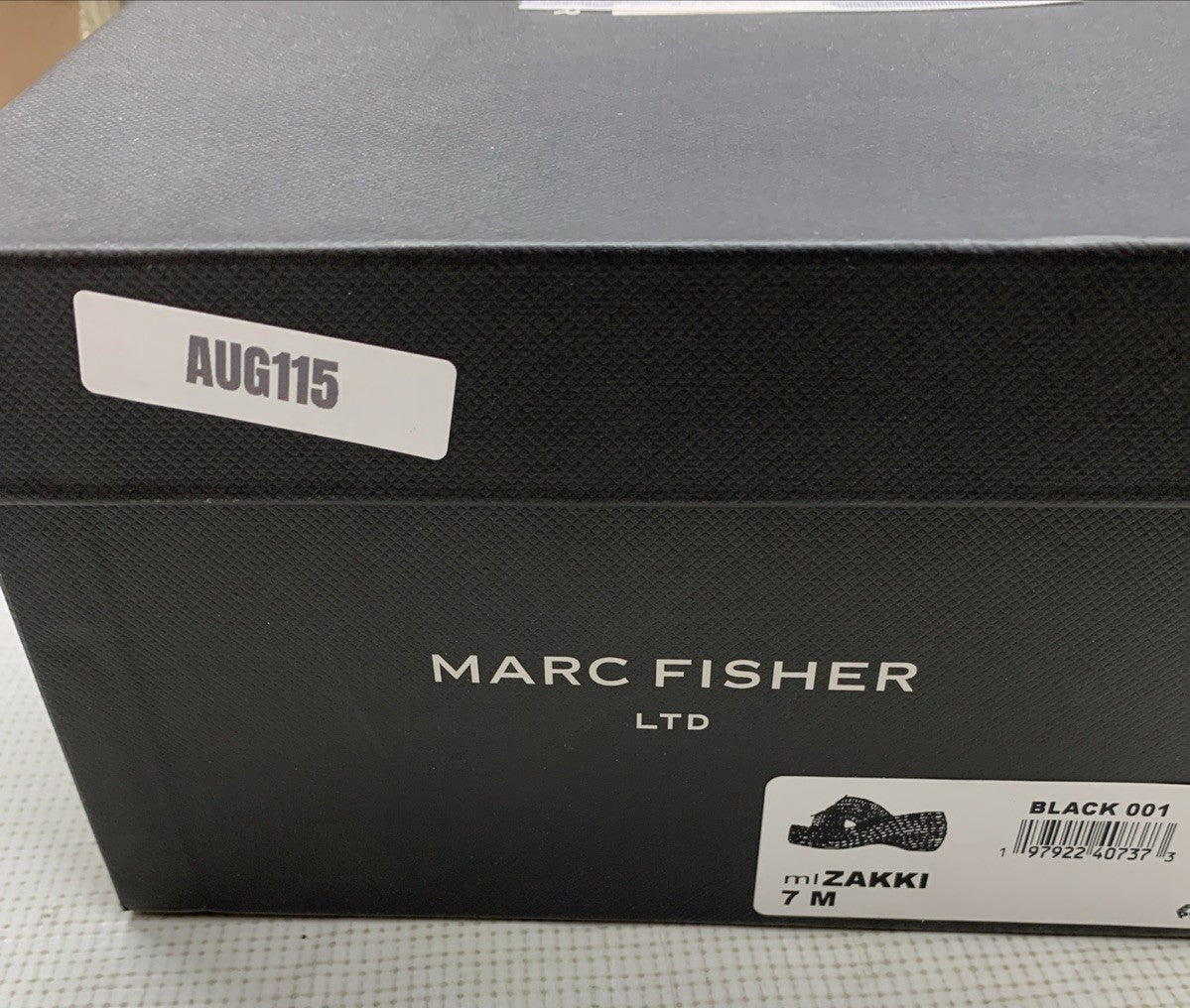 Marc Fisher LTD Women's miZAKKI Wedge Heel Sandal Black Size 7M Open Toe Slip-on