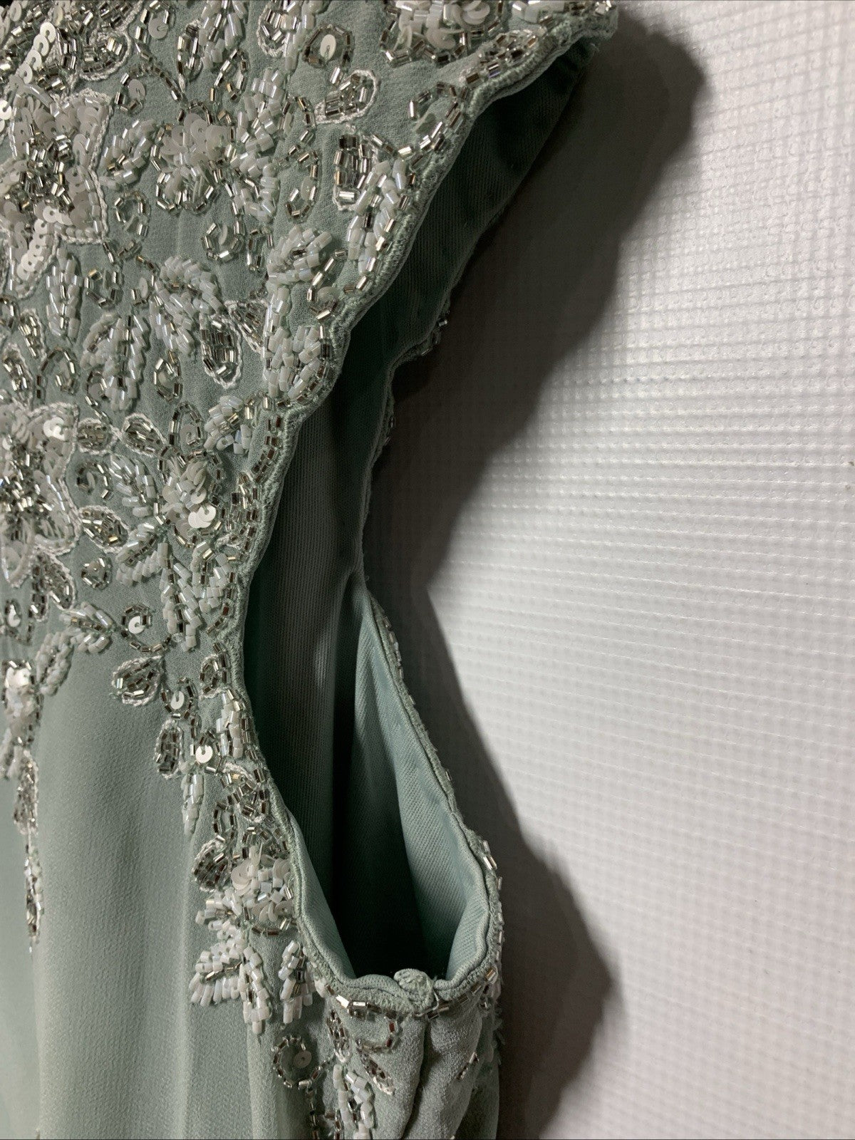 J Kara Womens Cap Sleeve Long Beaded Wedding Party Formal Evening Dress Size 18W