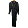 Adrianna Papell AP1D102894 Women's Long-Sleeve Creepe Tuxedo Jumpsuit Black 4