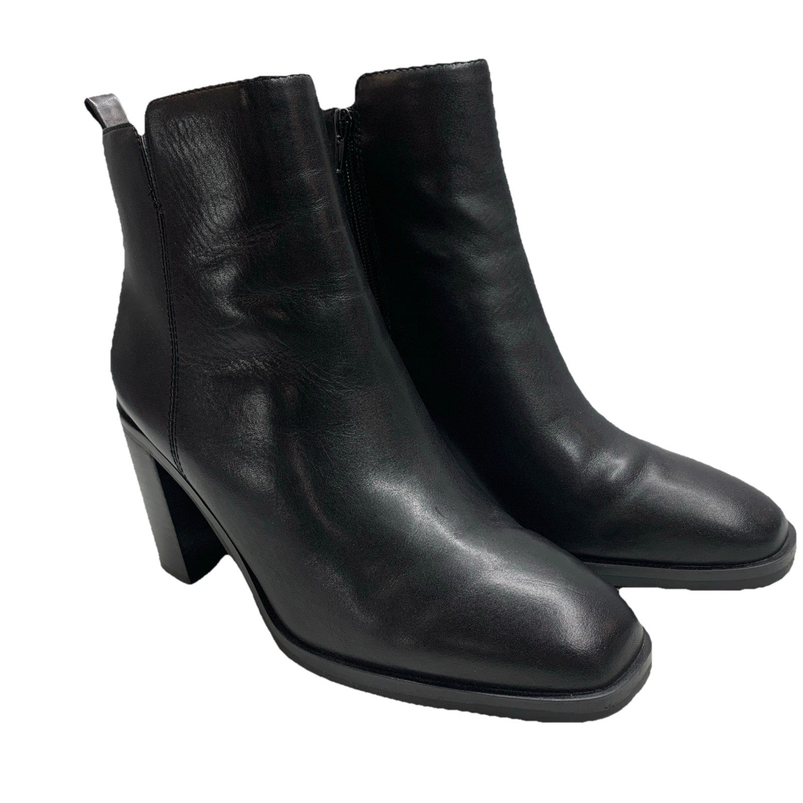 ALDO Womens Hay Ankle Boot Black Size 10 B HAY-001 001-043 Block Heel Almond Toe
