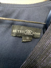 Betsy & Adam Women's A24903 Long Sleeve V-Neck Dress Floor-Length Navy Size 10