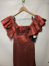 Black Halo Prince Gown Ruffle Sleeve Square Neck Formal Wedding Rose Glow Size 6