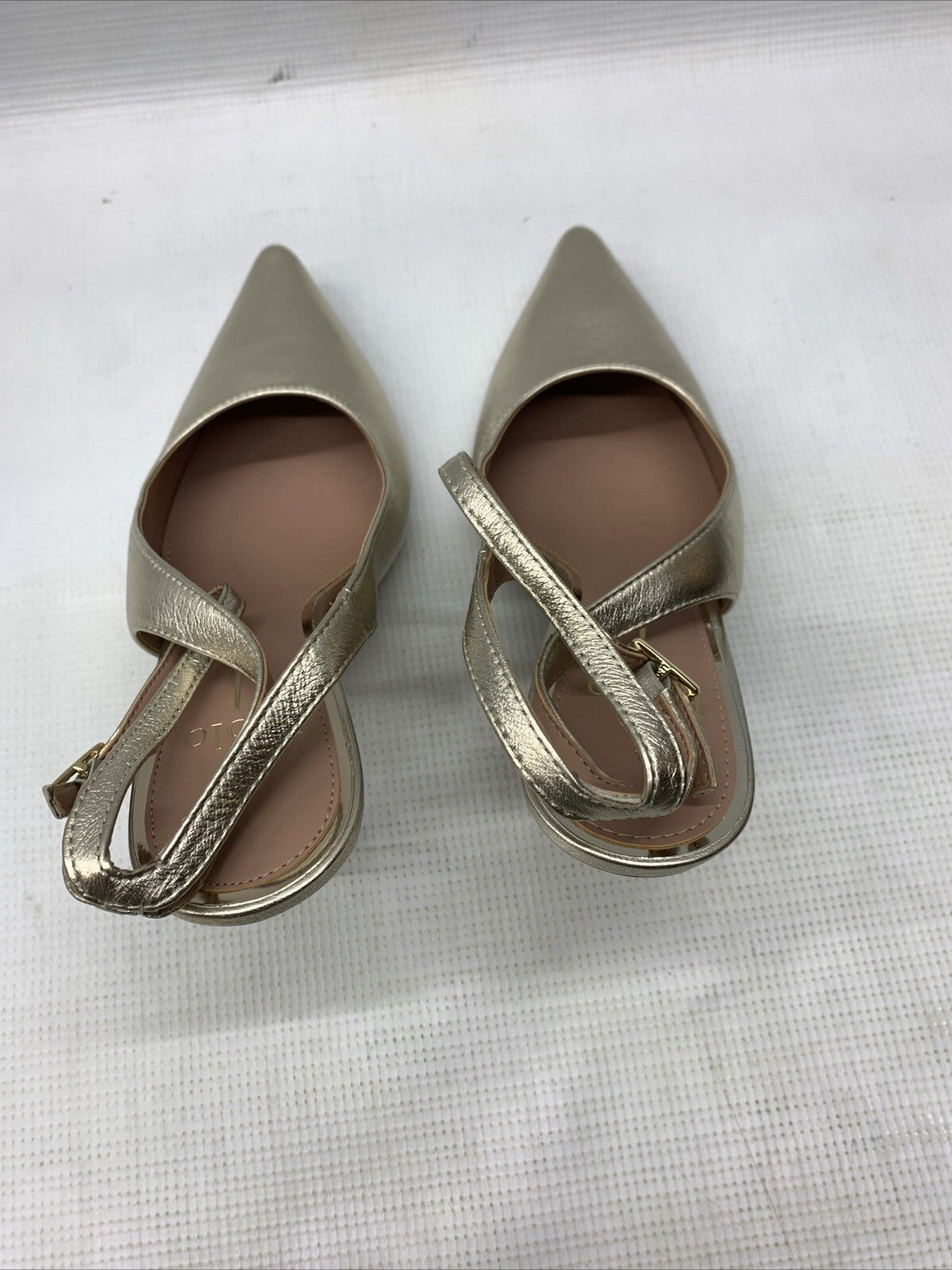 Linea Paolo Women's Chantal Slingback Heels Shoes Size 8.5M Gold Pointed Toe