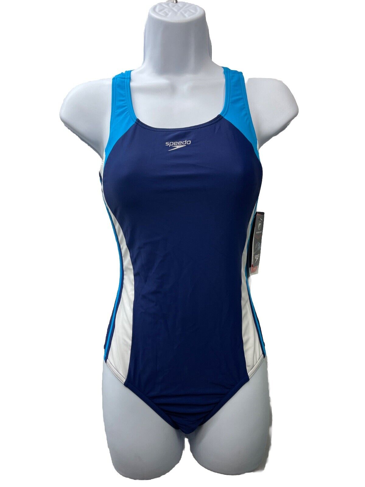 Speedo Swimsuit One Piece Infinity Splice Thick Strap Swimwear Deep Water Sze 16