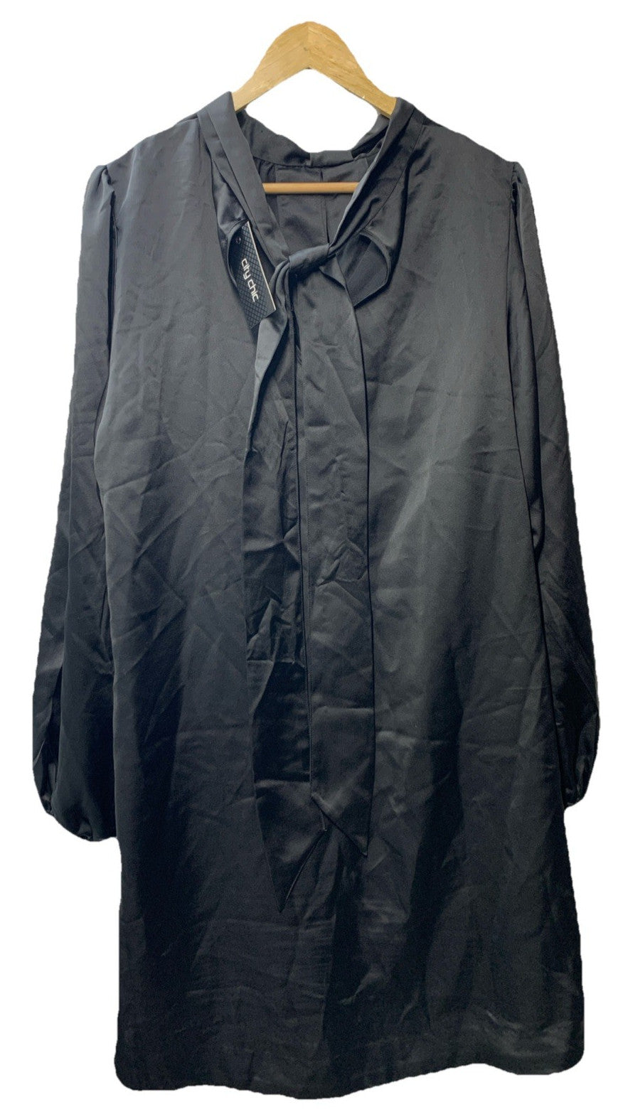 City Chic Women's Plus Size Dress Azalea Size 18 Black Long Full-length Sleeves