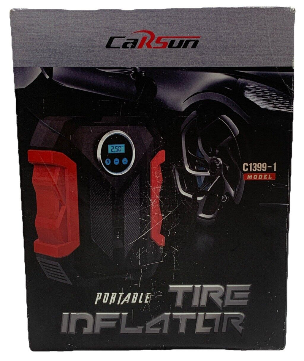Portable Automobile Air Tire Inflation LED Lamp Tire Compression Pump C1399-1