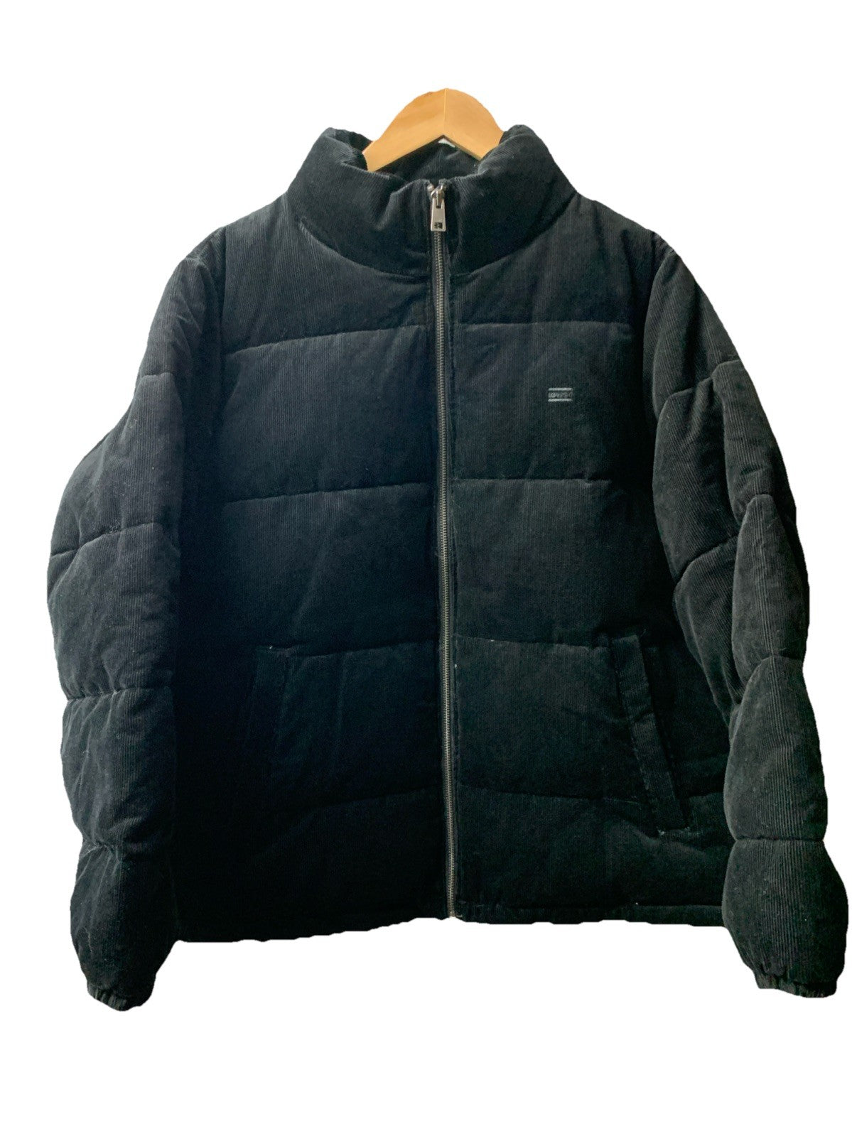 Levi’s Women’s Zoe Corduroy Quilted Puffer Jacket Black Size 1X Long Sleeve Zip