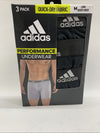 adidas Men's Performance Long Boxer Brief Underwear (3 Pack) Size Medium 32-34