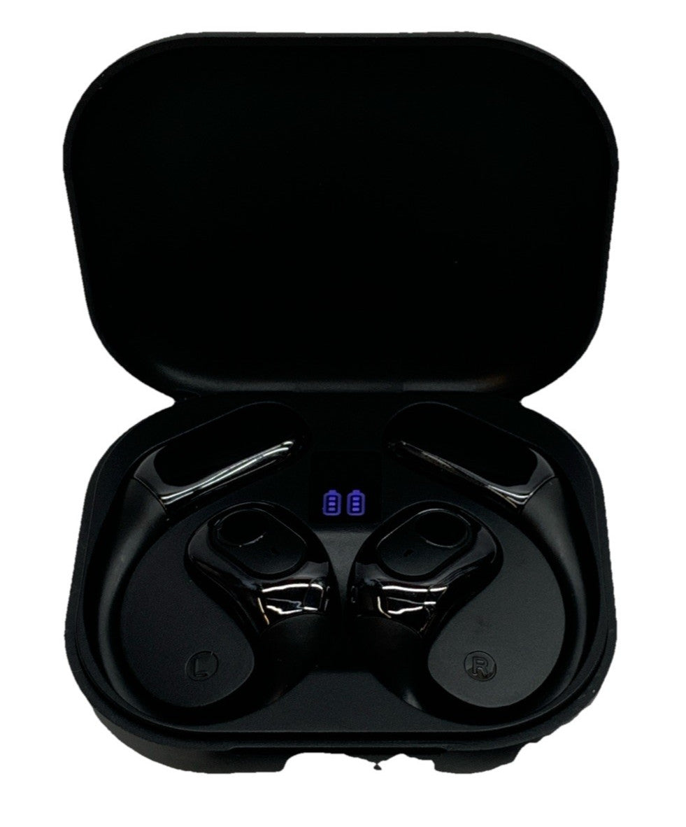 Open Ear AI Translator Wireless Bluetooth 5.4 OWS Hanging Earphone Black Hi-fi