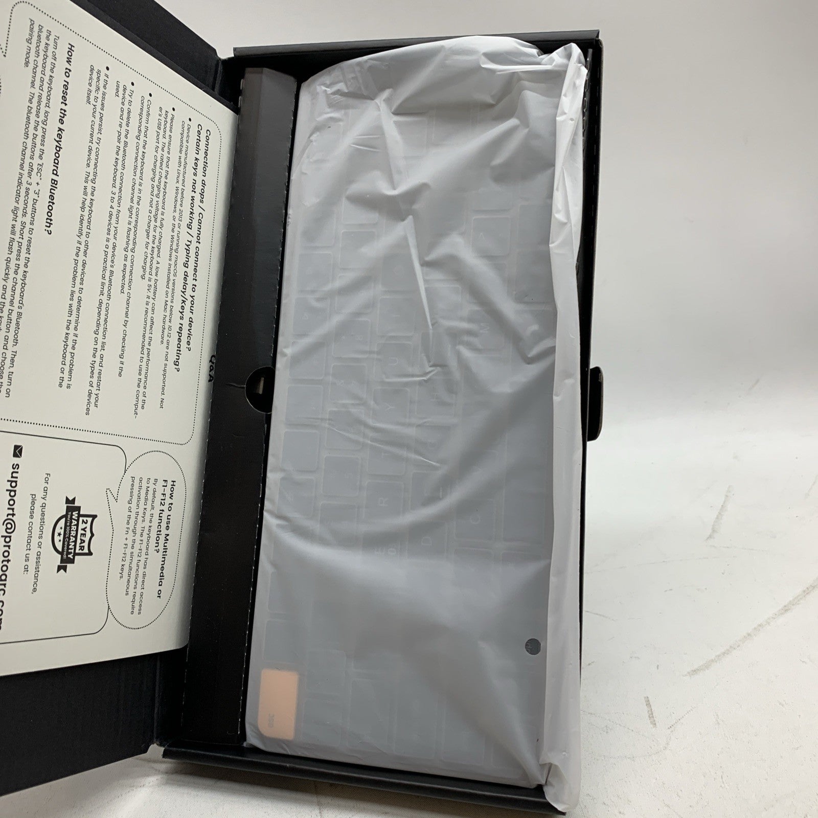 ProtoArc Backlit Compact Wireless Keyboard for Mac, K90-A Bluetooth Keyboard, Mu