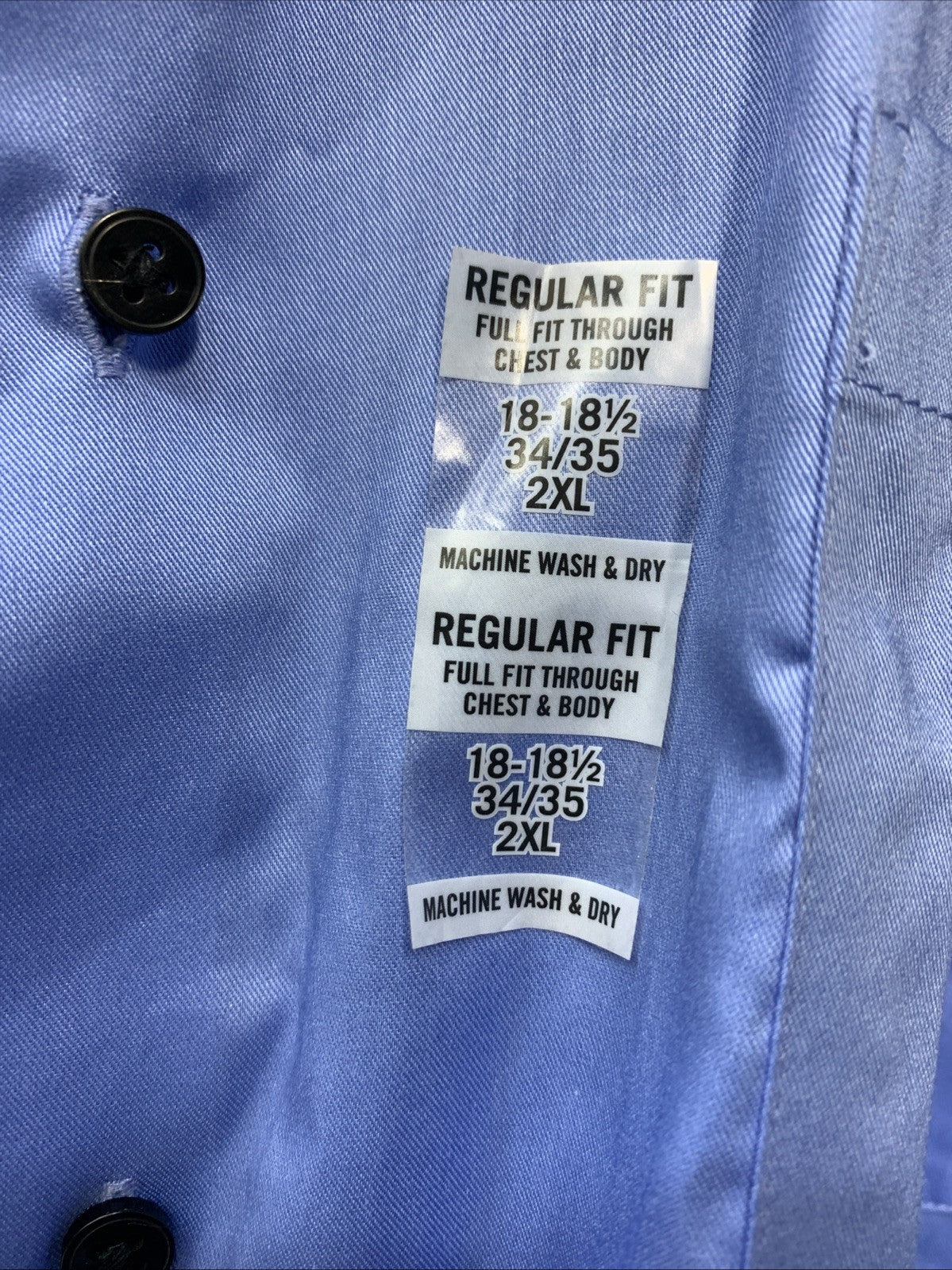 Van Heusen Dress Shirt Mens Flex Collar Regular Fit Blue Size 2XL 18-18.5 34/35