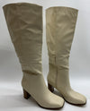 Coutgo Womens Faux Suede Knee High Boots Side Zipper Chunky Heel Stretch Winter