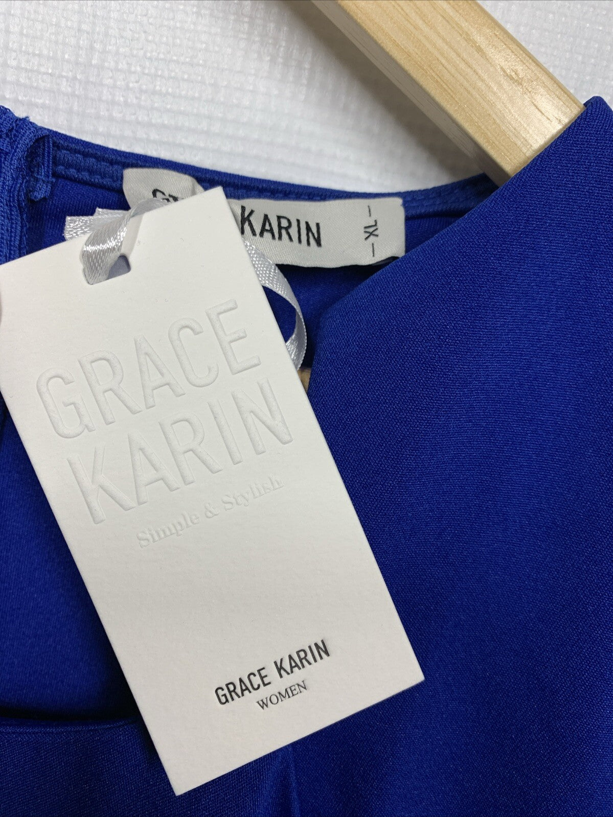 GRACE KARIN Women Cocktail Dress Cap Sleeve Vintage Pencil Dress Size XL Blue