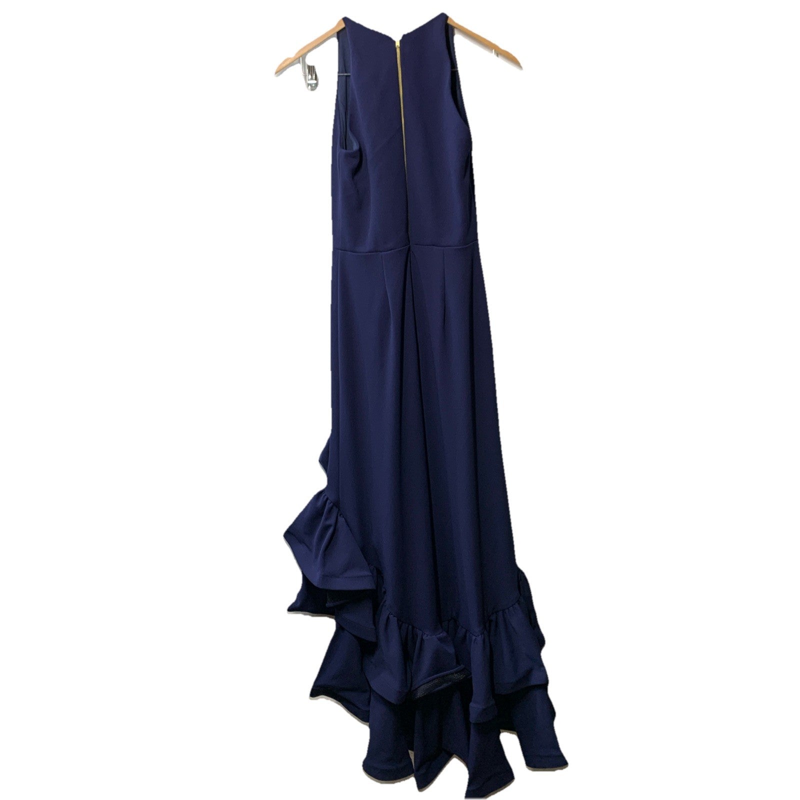 Betsy & Adam Ruffle Long Gown Dress Sleeveless Elegant Cocktail Party Size 4