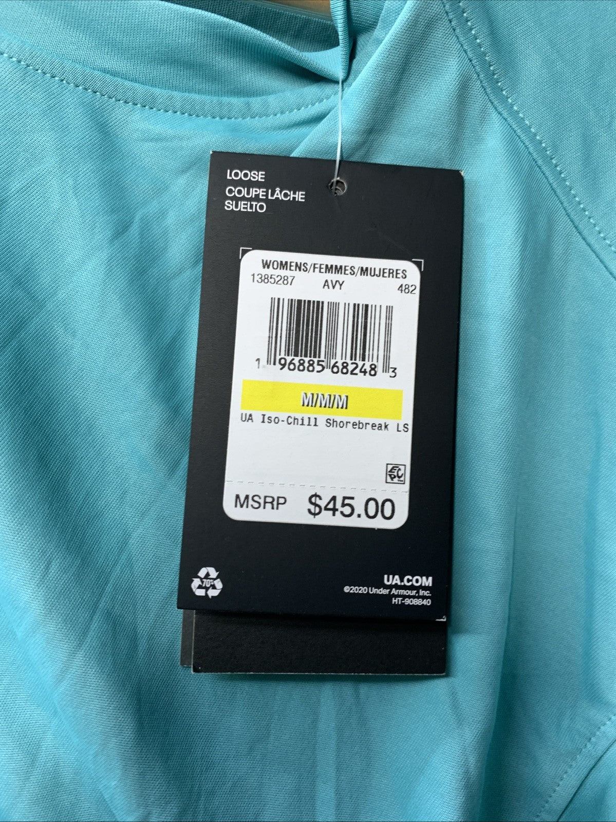 Under Armour Women's Iso-chill Shorebreak Long Sleeve Size M Teal Loose 1385287