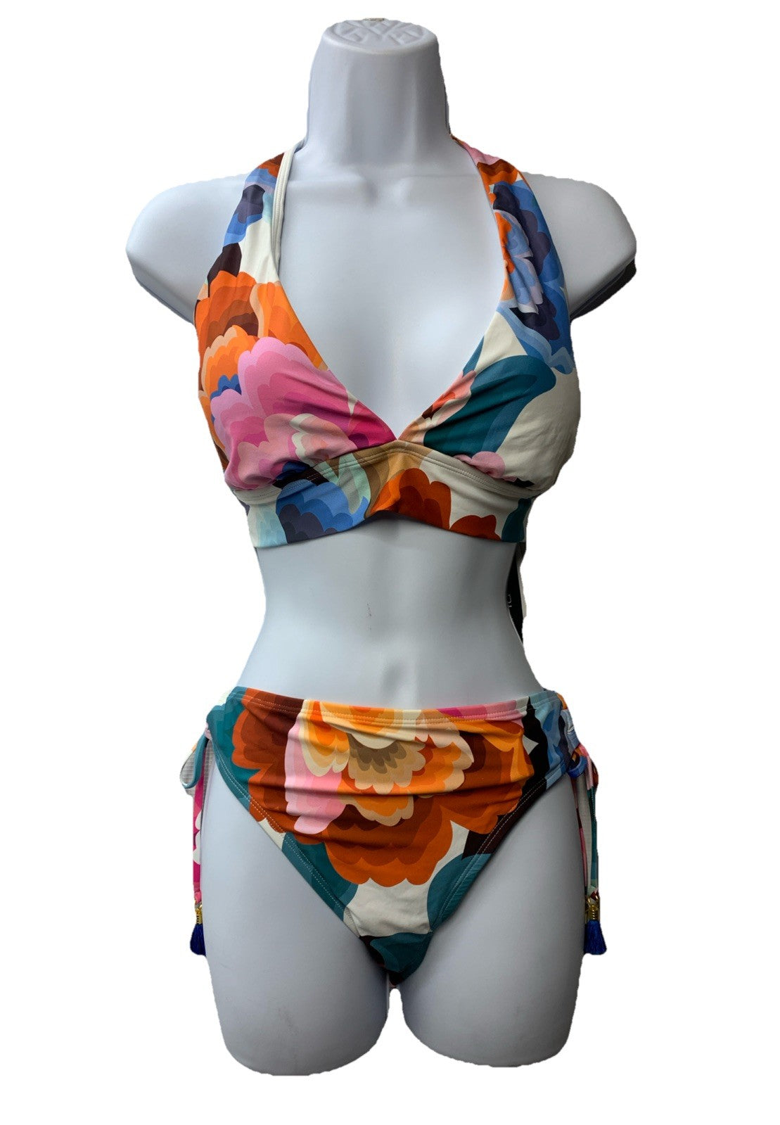 La Blanca Women's Banded Halter Bikini Swimsuit 2-piece Set 16 Floral LB3VE94