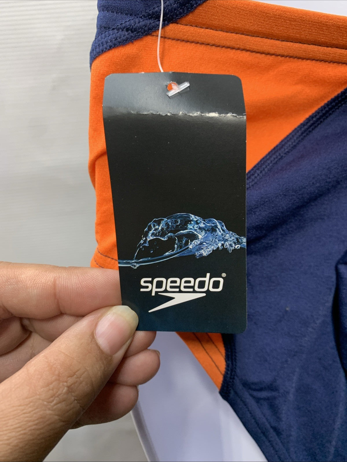 Speedo Boy's  Swimsuit Brief Endurance+ Team Colors Blue Orange 38 Underwear