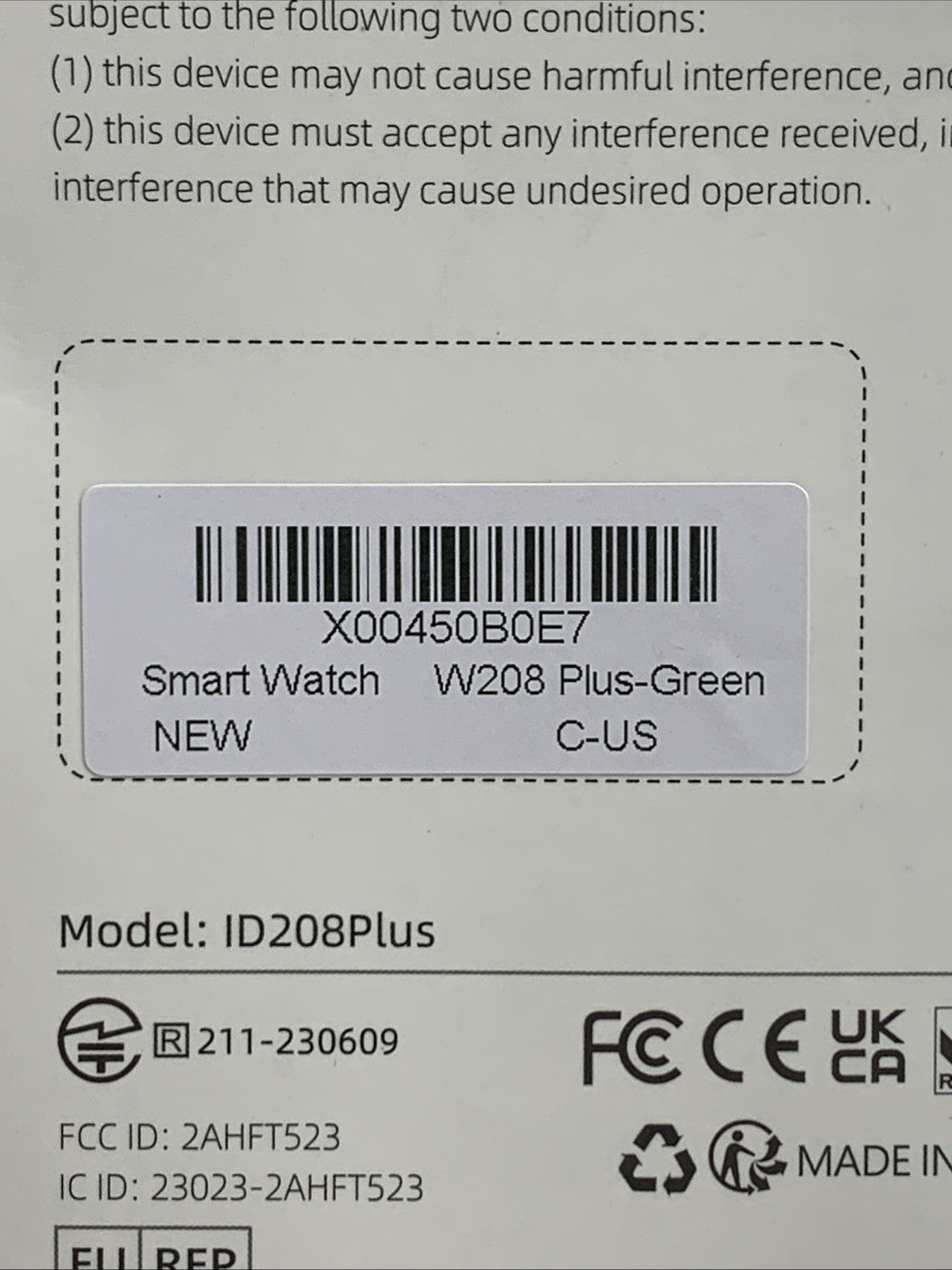 Veryfit ID208Plus Smart Watch with Built-in Alexa Waterproof 1.8