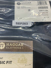 Haggar Mens Premium Khaki Classic Fit Flat Front Hidden Comfort-Black 34 X 32L