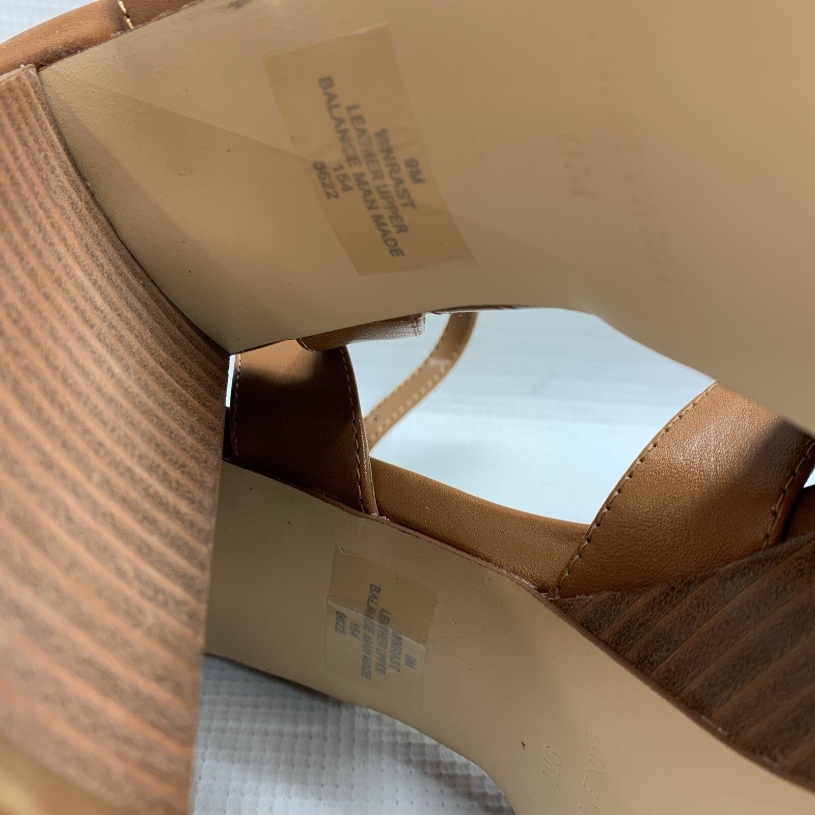 Nine West Women's Rast Platform Block High Heeled Sandal Brown 9M Open Round Toe