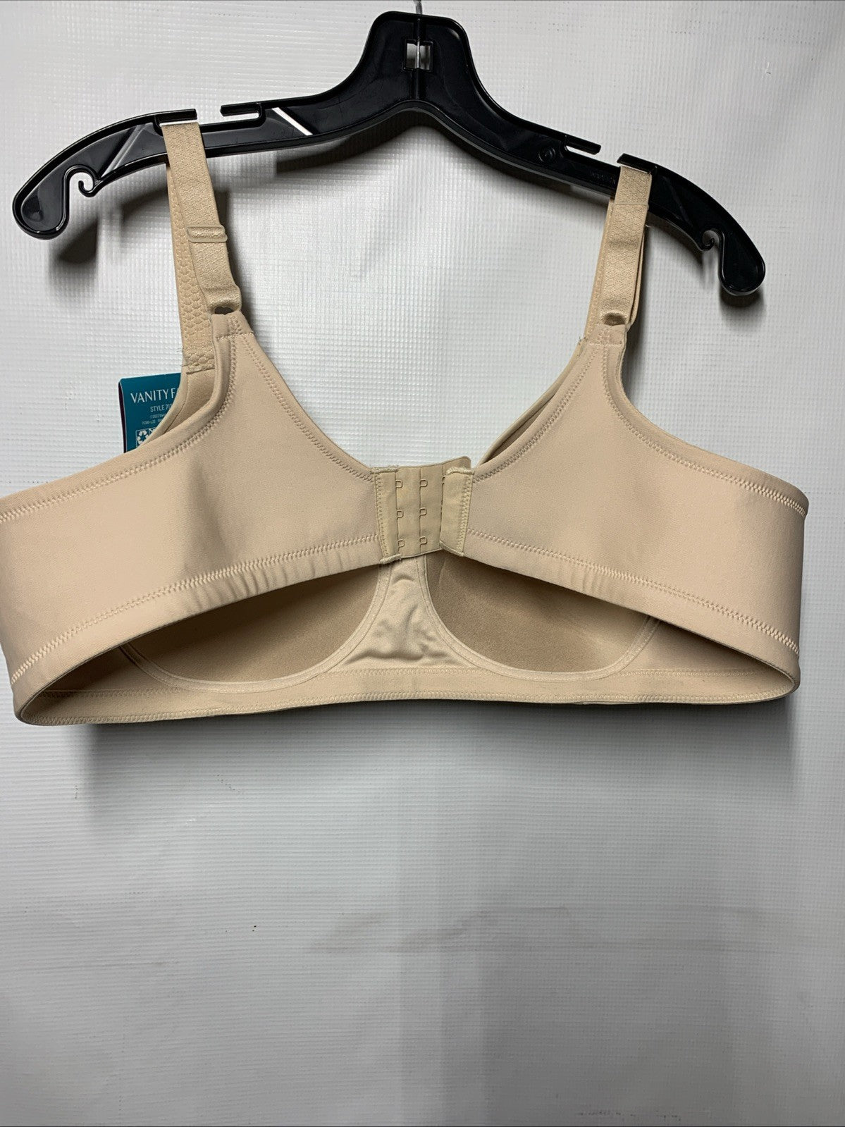 Vanity Fair Beauty Back Smoother full-figure wirefree beige bra in size 44B with smooth back design.